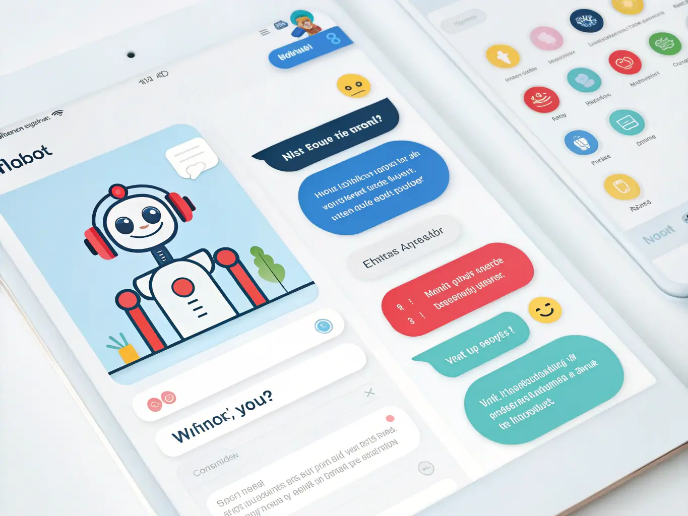 A digital illustration depicting an AI-powered chatbot interacting with a customer, showing personalized service and instant responses.
